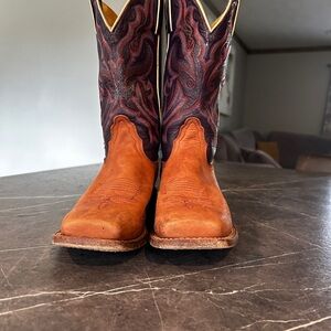 Nacona Men's Western Leather Boots - Brown and Purple